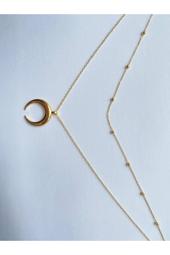 14K Bonded Gold Moon Necklaces P30 by Artisan Jeweler