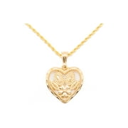 14K Bonded Gold Rope Chain with Saint Charm, Best Unisex Christmas Gift for Women, Men, Girlfriend, Boyfriend, Her, Bestfriend, 14K Bonded Gold Necklace with Gift Box/Bag by Aria Jeweler