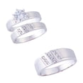 thumbnail image 1 of 14K Bridal Wedding Trio CZ Set White Gold Rings 0087, 1 of 1