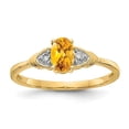 thumbnail image 1 of 14K Citrine & Diamond Ring, Size 7, 1 of 1