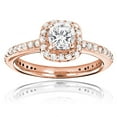 thumbnail image 1 of 14K Cushion Natural 1.2 Ctw Diamond Unique Engagement Ring Halo Design (Rose Gold Size 7), 1 of 3