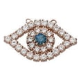 thumbnail image 1 of 14K DIAMOND AND SAPPHIRE EVIL EYE NECKLACE IN ROSE GOLD :  Pendant with 20" chain, 1 of 1