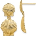 thumbnail image 1 of 14K Yellow Gold Trendy, Captivating Polished 24.5 Mm 12.5 Double Scallop Shell Post Earrings, 1 of 4