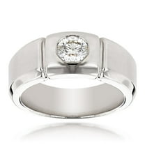 14K Designer Unique Mens Natural 0.5 Ctw Diamond Wedding Ring (White Gold Size 6)