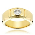 thumbnail image 1 of 14K Designer Unique Mens Natural 0.5 Ctw Diamond Wedding Ring (Yellow Gold Size 8.5), 1 of 3