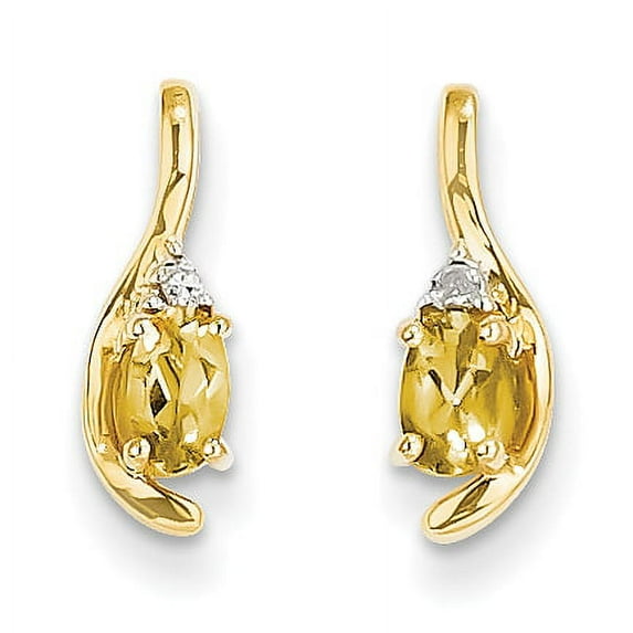 14K Diamond & Citrine Earrings