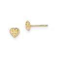 thumbnail image 1 of 14K Diamond Cut Puffed Heart Post Earrings, 1 of 2