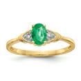 thumbnail image 1 of 14K Diamond & Emerald Ring in 14k Yellow Gold - Size 7, 1 of 3