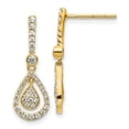 thumbnail image 1 of 14K Diamond Fancy Teardrop Dangle Post Earrings, 1 of 1