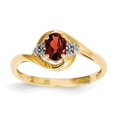 thumbnail image 1 of 14K Diamond & Garnet Ring, 1 of 3