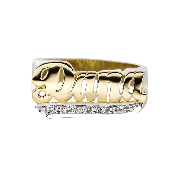 14K Diamond Gold Name Ring | Appx. 5 Grams
