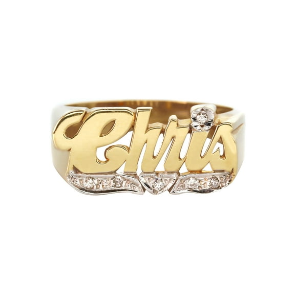 14K Diamond Gold Name Ring | Appx. 6 Grams