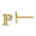 thumbnail image 1 of 14K Diamond Initial P Earrings, 1 of 1