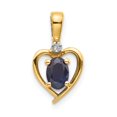 thumbnail image 1 of 14K Diamond & Sapphire Pendant in 14k Yellow Gold, 1 of 3