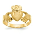 thumbnail image 1 of 14K Diamond-cut Claddagh Ring, 1 of 3