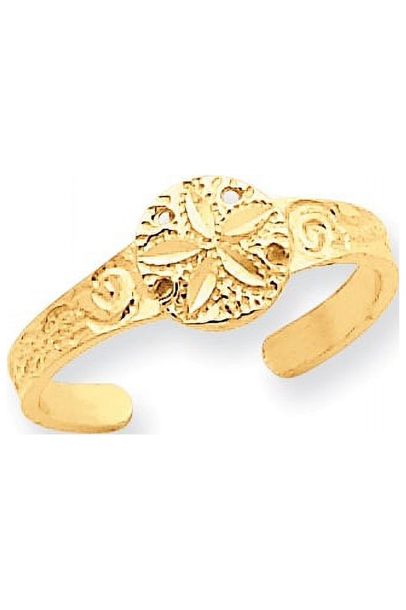 14K Diamond-cut Sand Dollar Toe Ring