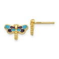 thumbnail image 1 of 14K Enameled Dragonfly Earrings, 1 of 1