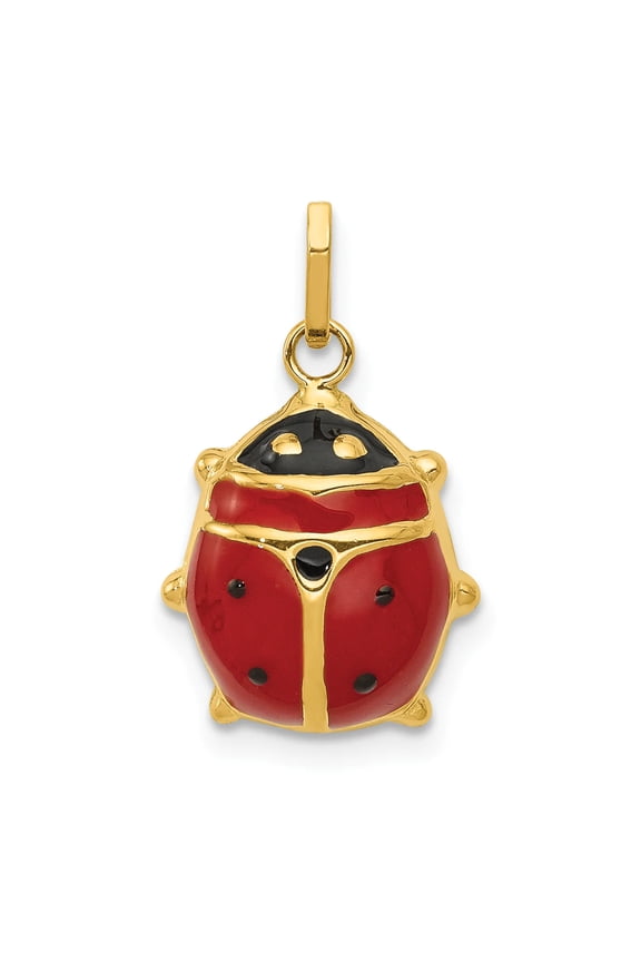 14K Enameled Ladybug Charm