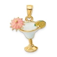 thumbnail image 1 of FJC Finejewelers 14k Yellow Gold Ice Blue Margarita Drink with Lavender Umbrella Lime Charm, 1 of 4
