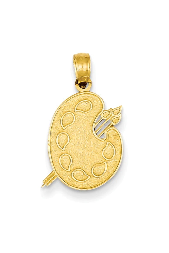 14K Engraved Textured Painters Palette Charm K8320