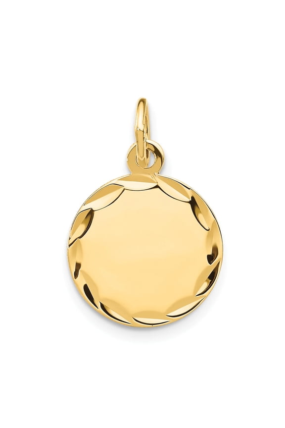 14K Etched .009 Gauge Engravable Round Disc Charm