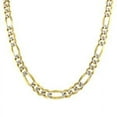 thumbnail image 1 of 14K Figaro White Pave Italian Yellow Gold Chain (3, 22"), 1 of 3