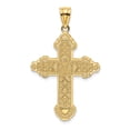 thumbnail image 1 of 14K Flower Center Scroll Cross Charm K8392, 1 of 4