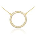 thumbnail image 1 of 14K GOLD ETERNITY CIRCLE OF LIFE DIAMOND NECKLACE :  22", 1 of 1