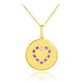 thumbnail image 1 of 14K GOLD HEART DIAMOND AND RUBY DISC PENDANT NECKLACE :  Pendant with 16" chain, 1 of 1