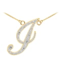 thumbnail image 1 of 14K GOLD LETTER SCRIPT "J" DIAMOND INITIAL NECKLACE :  16", 1 of 1