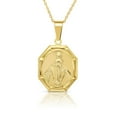 thumbnail image 1 of 14K GOLD PLATED STERLING SILVER OCTAGON MARY MEDAL PENDANT NECKLACE, 1 of 2