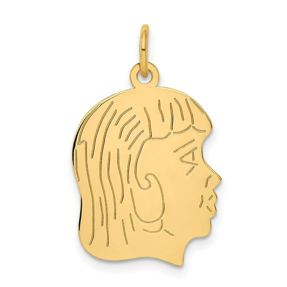 14K Girl Head Charm