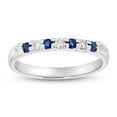 thumbnail image 1 of 14K Gold 0.27 CTTW Round Diamonds & Sapphires Prong Set Band Ring - Size 9, 1 of 1