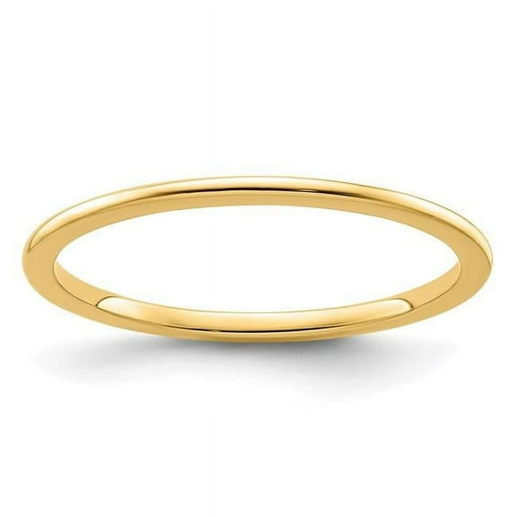 14K Gold 1.2 mm Half Round Stackable Band, Size 4.5