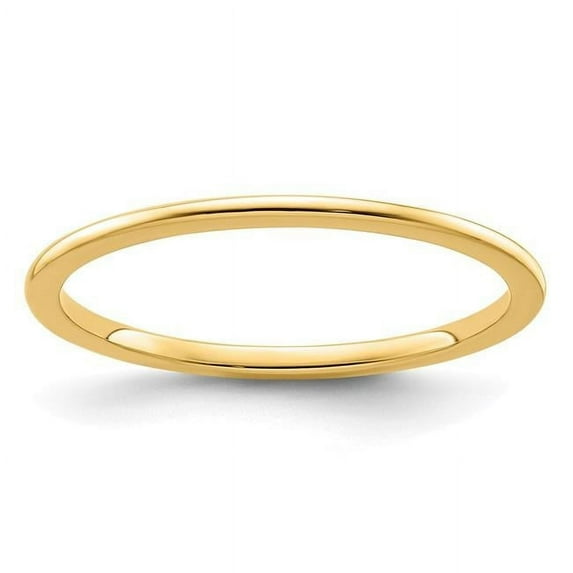 14K Gold 1.2 mm Half Round Stackable Band, Size 9.5