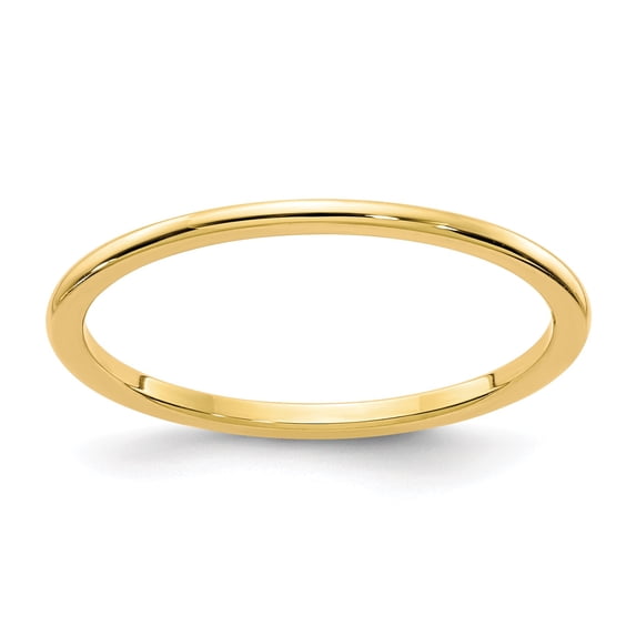 14K Gold 1.2mm Half Round Stackable Band - Size 6