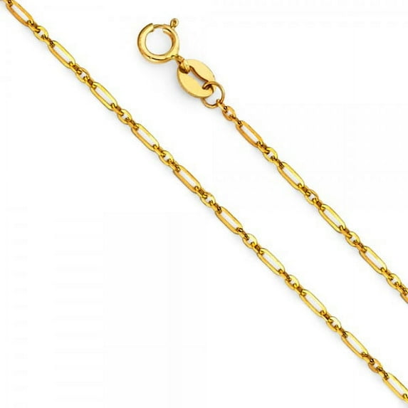 14K Gold 1.3mm Open 1+1 Chain : 22"