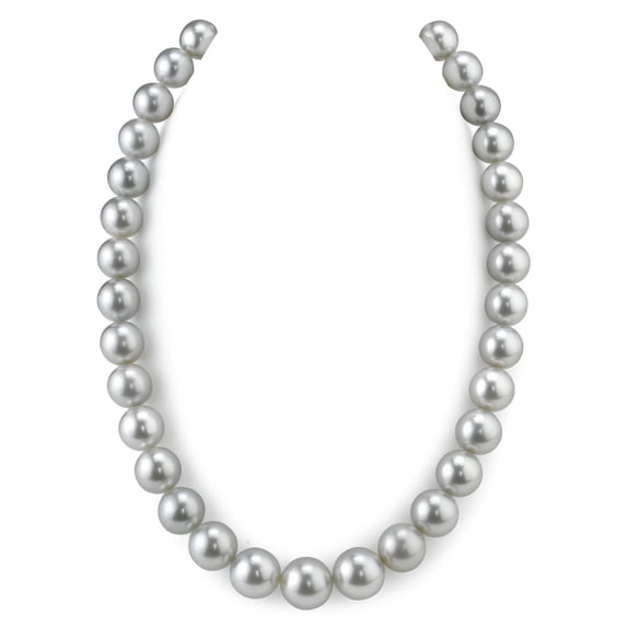 14K Gold 11-14mm Platinum Tahitian South Sea Cultured Pearl Necklace - AAA Quality, 17" Length