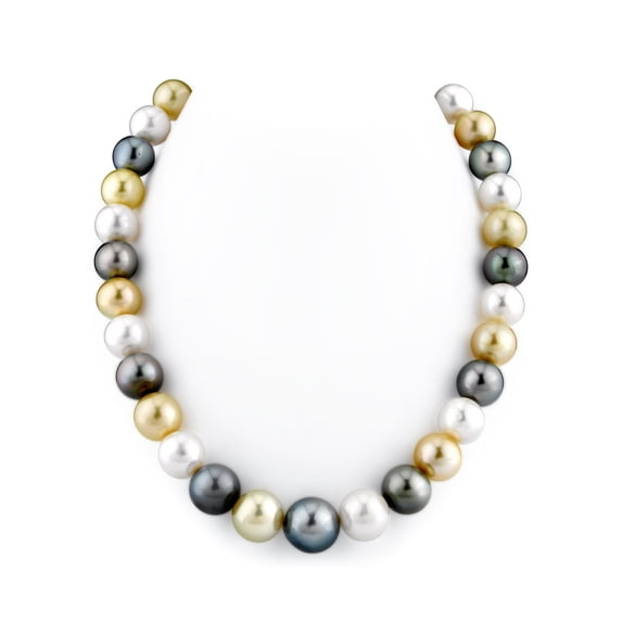 14K Gold 12-14mm South Sea & Cultured Multicolor Pearl Necklace