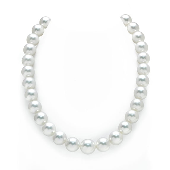 14K Gold 12-14mm White South Sea Cultured Pearl Necklace - AAA Quality, 20" Matinee Length