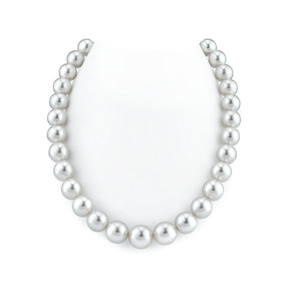 14K Gold 12-14mm White South Sea Cultured Pearl Necklace - AAAA Quality, 16" Choker Length