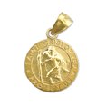 thumbnail image 1 of 14K Gold 15MM Saint Christopher Medal Protect Us Charm, 1 of 5