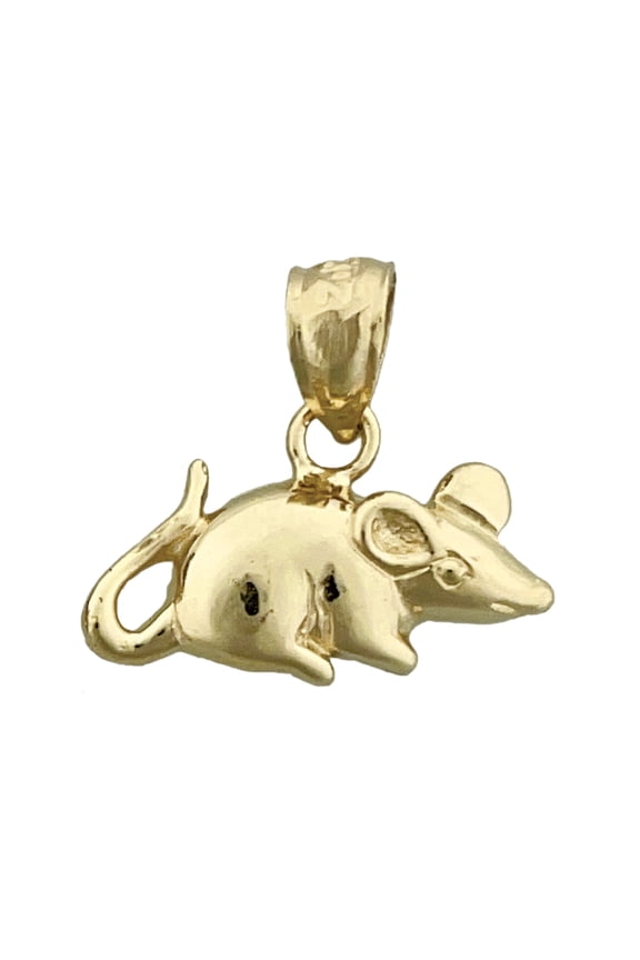 14K Gold 18MM Mouse Charm