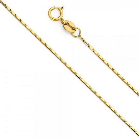 14K Gold 1mm Snail Chain : 22"