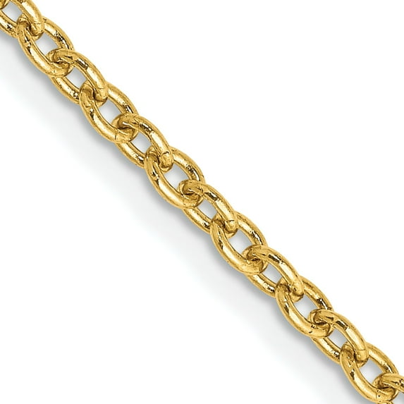14K Gold 2.4mm Cable Chain 18"
