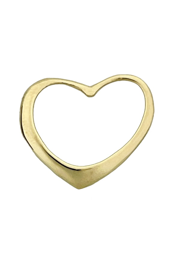 14K Gold 20MM Floating Heart Slide