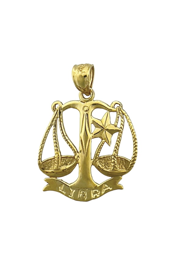 14K Gold 20MM Zodiac Libra Charm