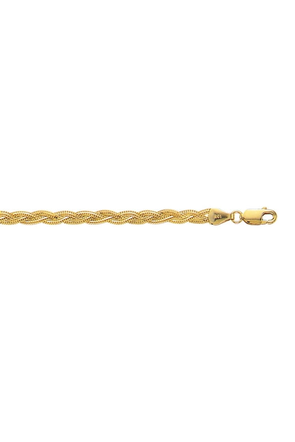 14K Gold 3.5mm Braided Fox Chain