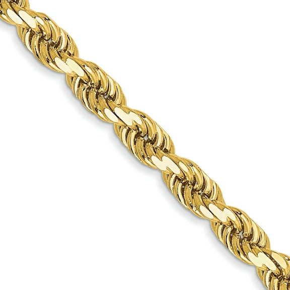 14K Gold 3.5mm Diamond Cut Rope Chain 18"