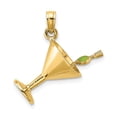 thumbnail image 1 of 14K Gold 3-D Martini W/Olive Charm, 1 of 4